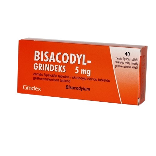 BISACODYL-GRINDEKS, 40 vnt.