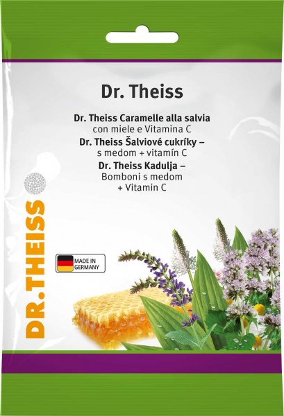 DR. THEISS ledinukai šalavijų ir medaus su vitaminu C, 75 g