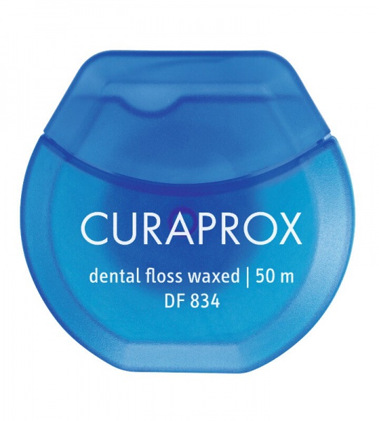 CURAPROX vaškuotas tarpdančių siūlas DF 834, mėtų skonio, 50 m