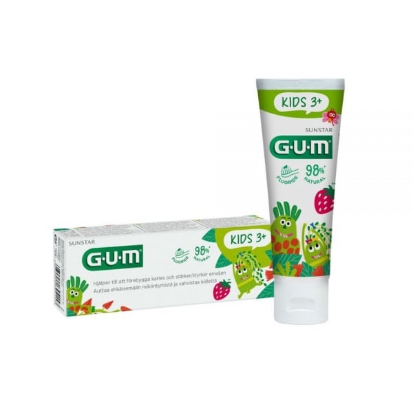SUNSTAR GUM dantų pasta vaikams KIDS, 3–6 m., braškių skonio, 50 ml