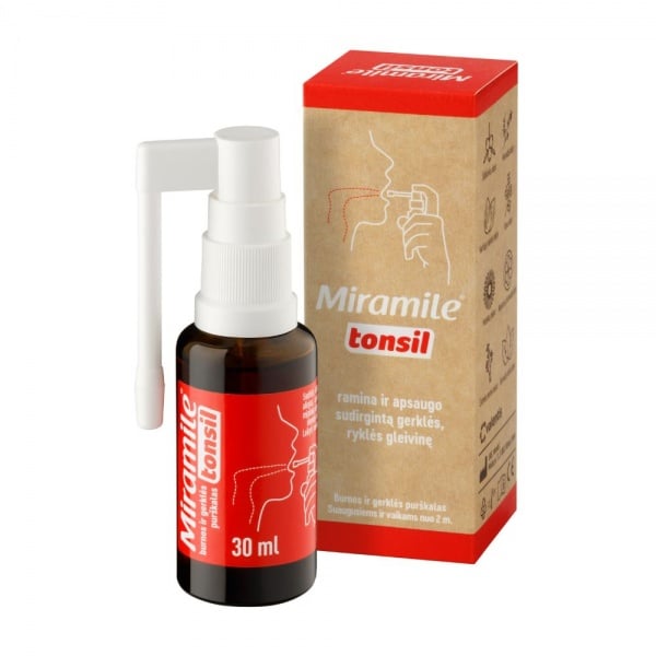MIRAMILE burnos ir gerklės purškalas TONSIL, 30 ml