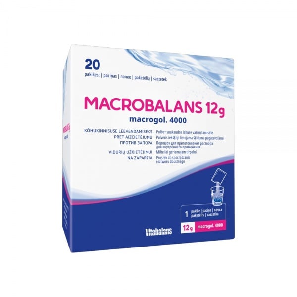 MACROBALANS 12 g milteliai geriamajam tirpalui N20