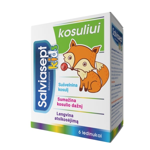 SALVIASEPT ledinukai ant pagaliuko nuo kosulio, 6 vnt.