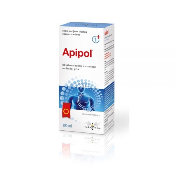 APIPHARMA svilarožių šaknų sirupas su medumi APIPOL, 100 ml