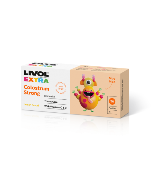 LIVOL maisto papildas EXTRA COLOSTRUM STRONG, 20 pastilių