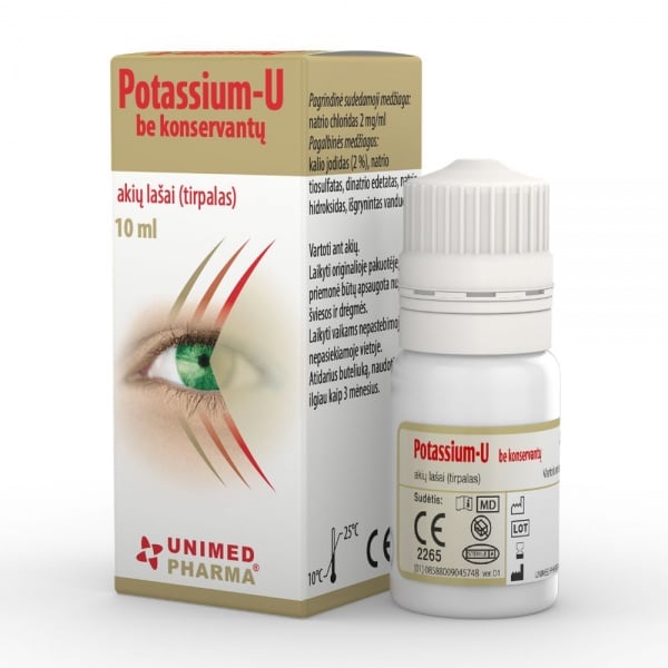 POTASSIUM-U akių lašai be konservantų, 10 ml