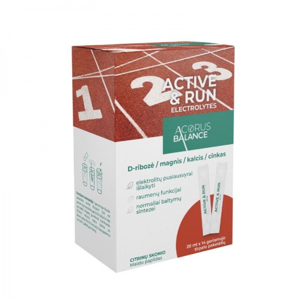 ACORUS BALANCE maisto papildas elektrolitai ACTIVE & RUN