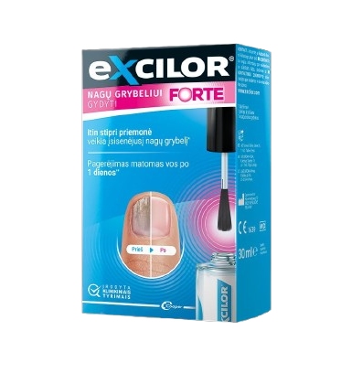 EXCILOR FORTE teptukas nagų grybeliui gydyti, 30 ml