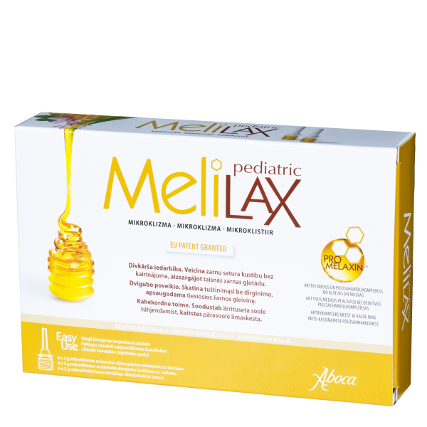 MELILAX mikroklizma PEDIATRIC, 5 g x 6 vnt.