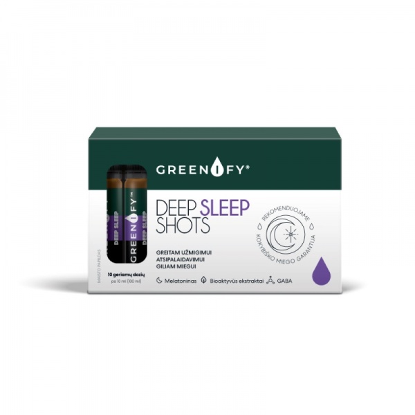 GREENIFY maisto papildas DEEP SLEEP SHOTS, 10 vnt. x 10 ml