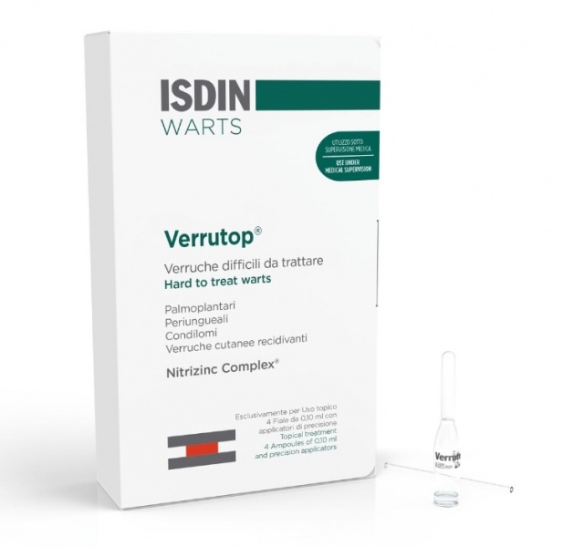 ISDIN priemonė nuo karpų VERRUTOP®, 0,1 ml, 4 Ampulės