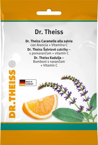 DR. THEISS šalavijų ledinukai su vitaminu C, apelsinų skonio, 75 g