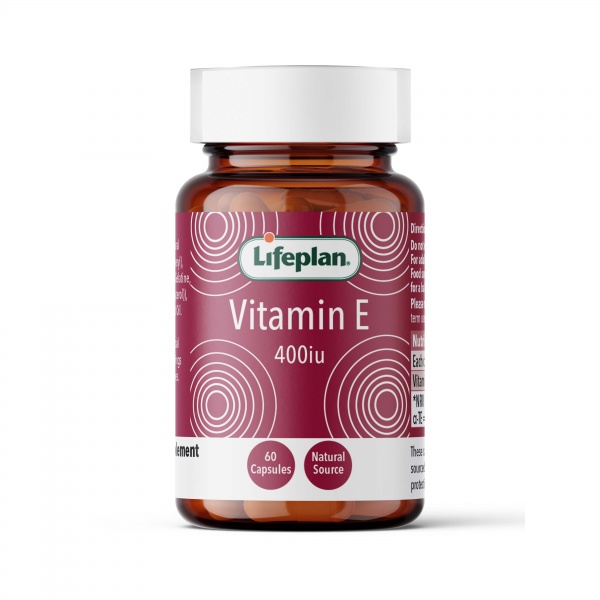 LIFEPLAN maisto papildas VITAMIN E 400 IU, 60 kaps.