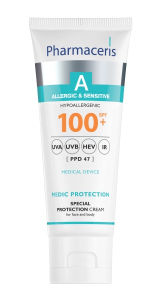 PHARMACERIS A apsauginis veido ir kūno kremas MEDIC PROTECTION, SPF 100, 75 ml