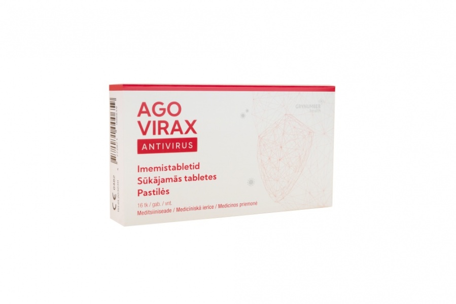 AGOVIRAX pastilės su jota-karageninu ANTIVIRUS, 16 vnt.