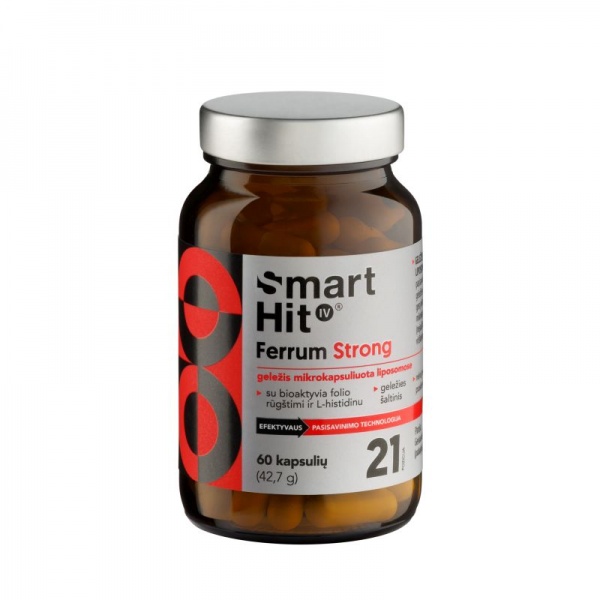 SMARTHIT maisto papildas IV FERRUM STRONG, 60 kaps.