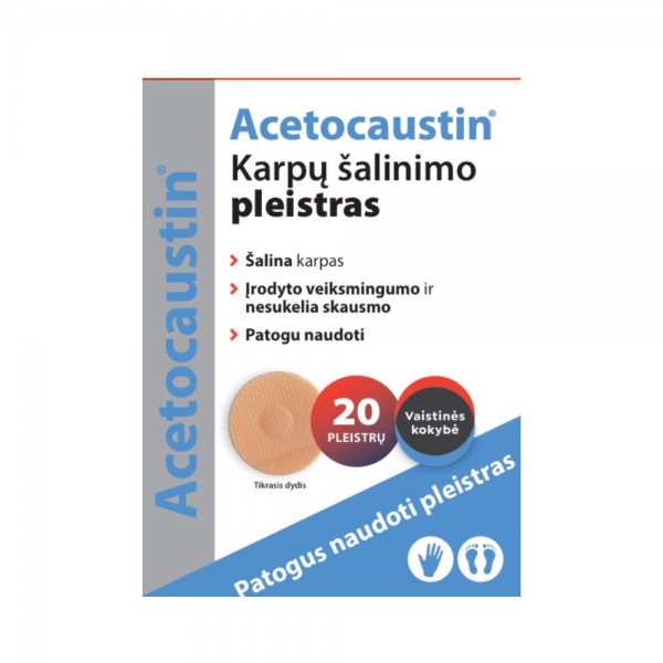 ACETOCAUSTIN Karpų šalinimo pleistras, 20 pleistrai