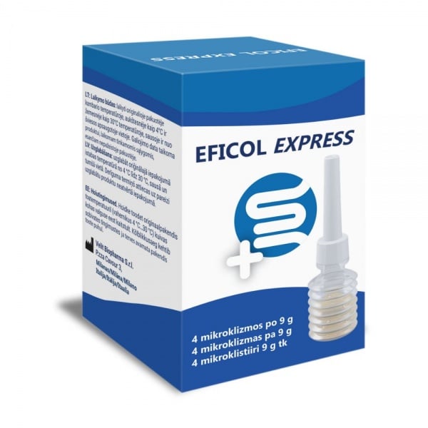 Eficol Express mikroklizma 9 g, 4 vnt.