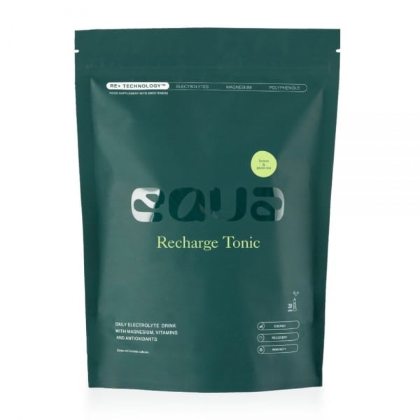 EQUA maisto papildas elektrolitai RECHARGE TONIC, citrinų ir žaliosios arbatos skonio, 20 pak.
