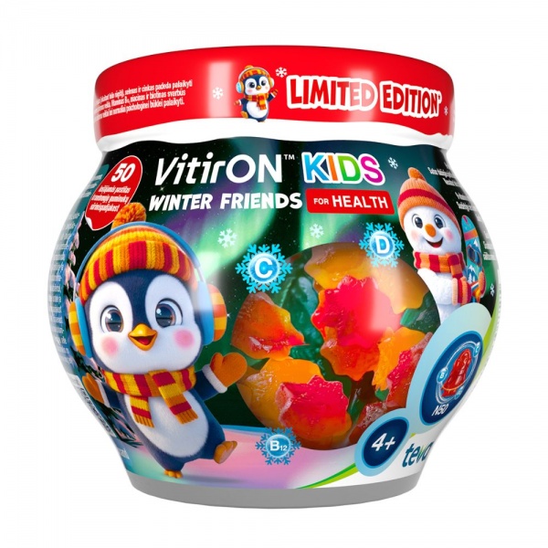 VITIRON KIDS maisto papildas KID WINTER FRIENDS, 50 guminukų
